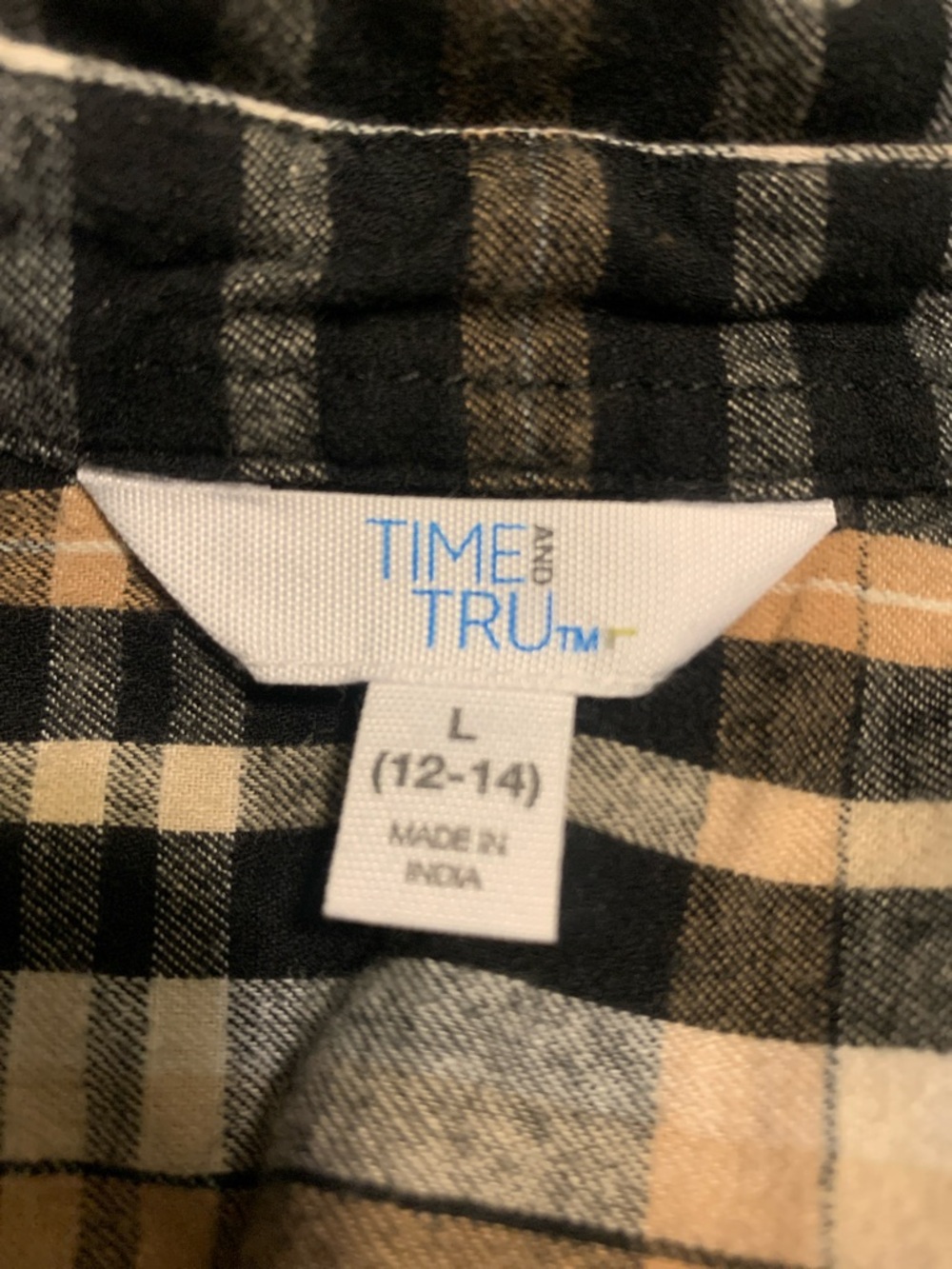 Upcycled Graphic Swestshirt Combined with a Men’s Plaid  Shirt - Picture 9 of 11